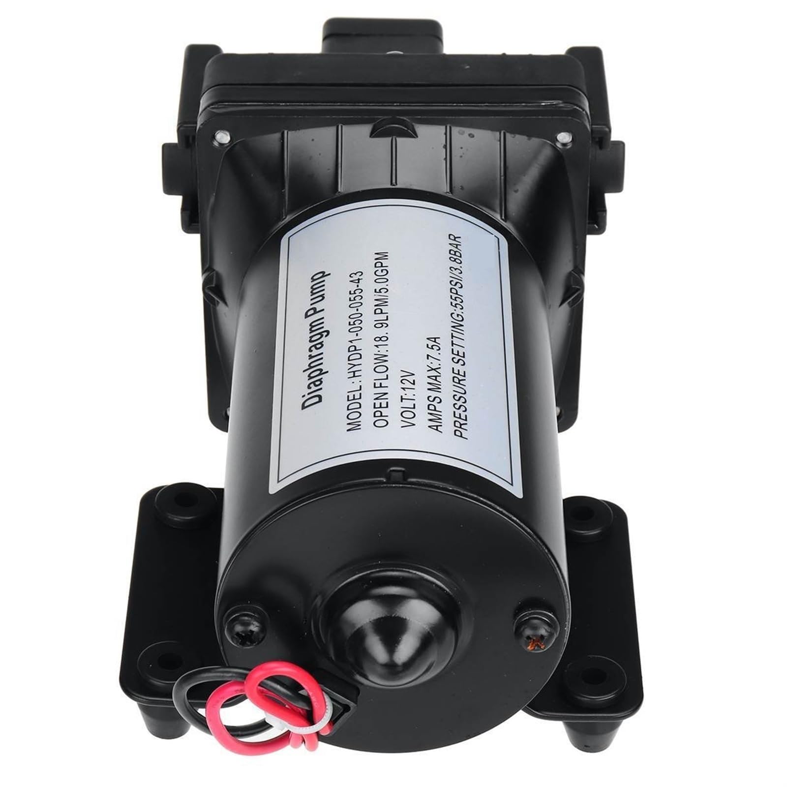 Cczrd One Color 12V 18.9Lpm/5.0Gpm Diaphragm Water Electric Booster Pump 4 Chamber High Pressure Self-Priming Boat Marine Smooth Operation Flow Steady Reliable