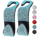 Generic Bling Car Hooks MTGOCHA Auto Hooks Bling Car Seat Hangers Organizer Rhinestone Car Back Seat Headrest Hanger Holder Hooks for Purse Handbag Cloth Grocery - Blue