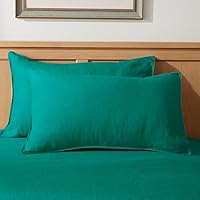 Vista 16 de TOSMO Juego de 2 fundas de almohada 100% lino tamaño estándar, fundas de almohada lavadas a la piedra, cierre de sobre, fundas de almohada suaves