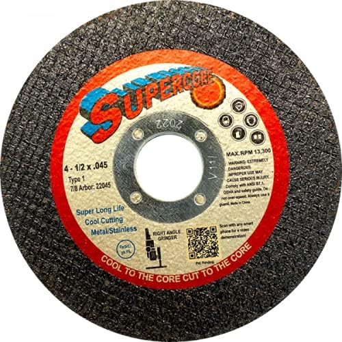 4-1/2 x .045 x 7/8 - SuperCORE .045 Thin Cutting Wheel Type 1 (50)