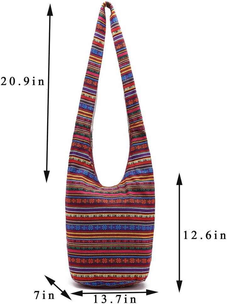 KARRESLY Bohemian Cotton Hippie Crossbody Bag Hobo Sling Bag Handmade Messenger Shoulder Bags | Bohemian, Cotton, Hippie, Handmade, Messenger - Image 4