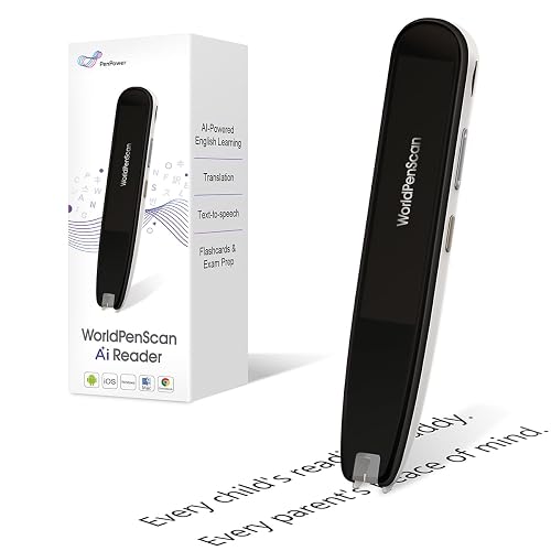 WorldPenScan AI Reader - Reading Pen with AI Reading Companion, Built-in Dictionary, Text-to-Speech, Translation & Reading Support for Kids | English, Spanish & Chinese