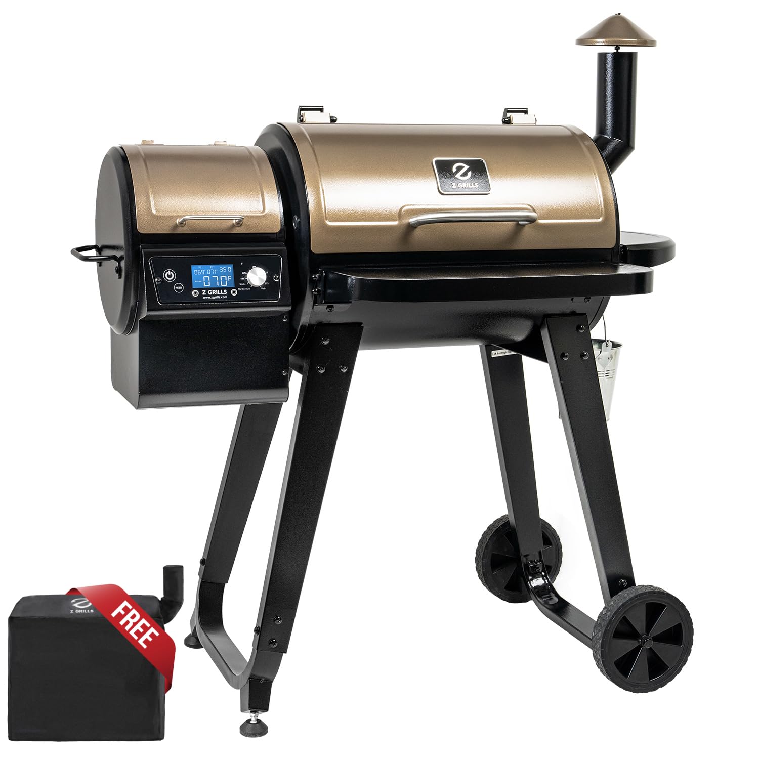 Z GRILLS 450A2 Wood Pellet Grill Smoker, PID V3.0, 459 Sq in, Bronze