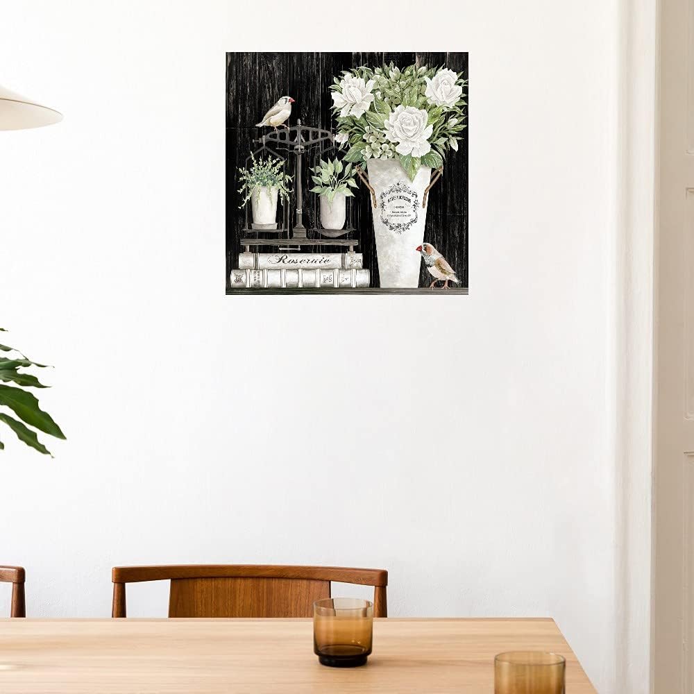 Fine Art Canvas Roses and Scales Canvas Wall Decor by Artist Cindy Jacobs for Living Room, Bedroom, Bathroom, Kitchen, Office, Bar, Dining & Guest Room - Ready to Hang - 14 in x 14 in