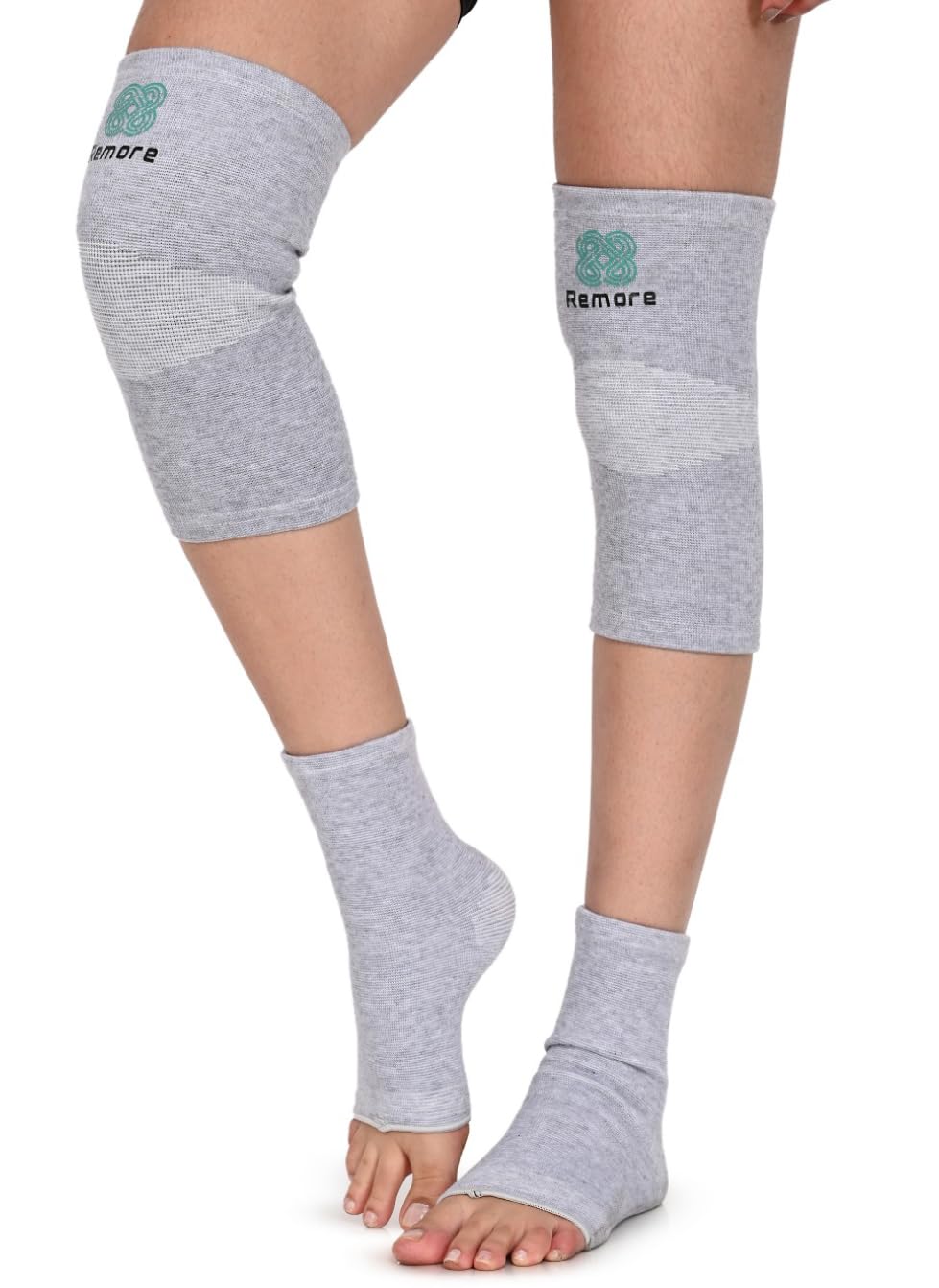 Bamboo Knee Compression Sleeve & Bamboo Compression Ankle Support Combo for Men and Women Knee Pain, Gym, Running, Basketball, Meniscus Tear, Sports,