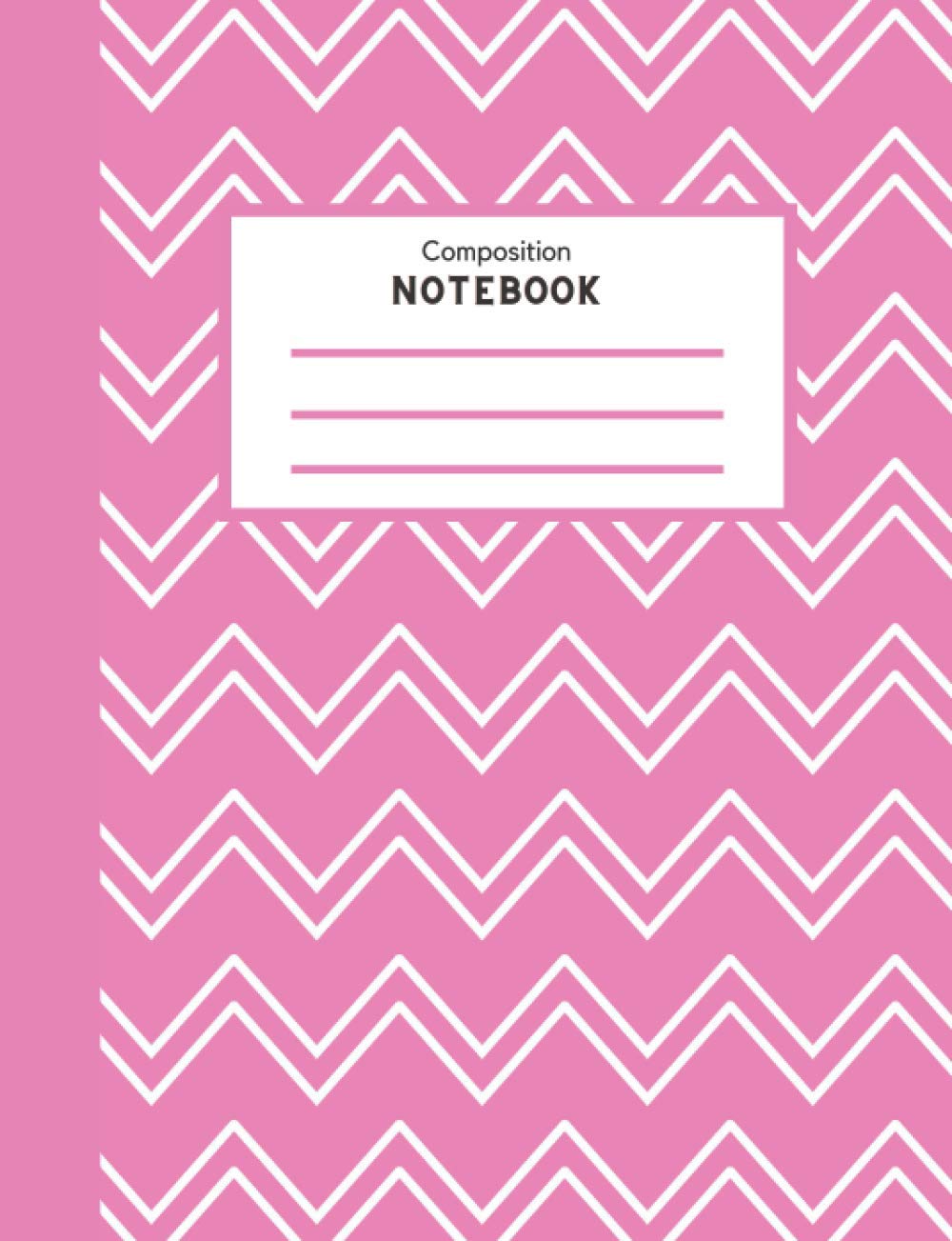 Composition Notebook: 7.5 x 9.75 100 Dotted Pages Pink Zig Zag Design Notebook