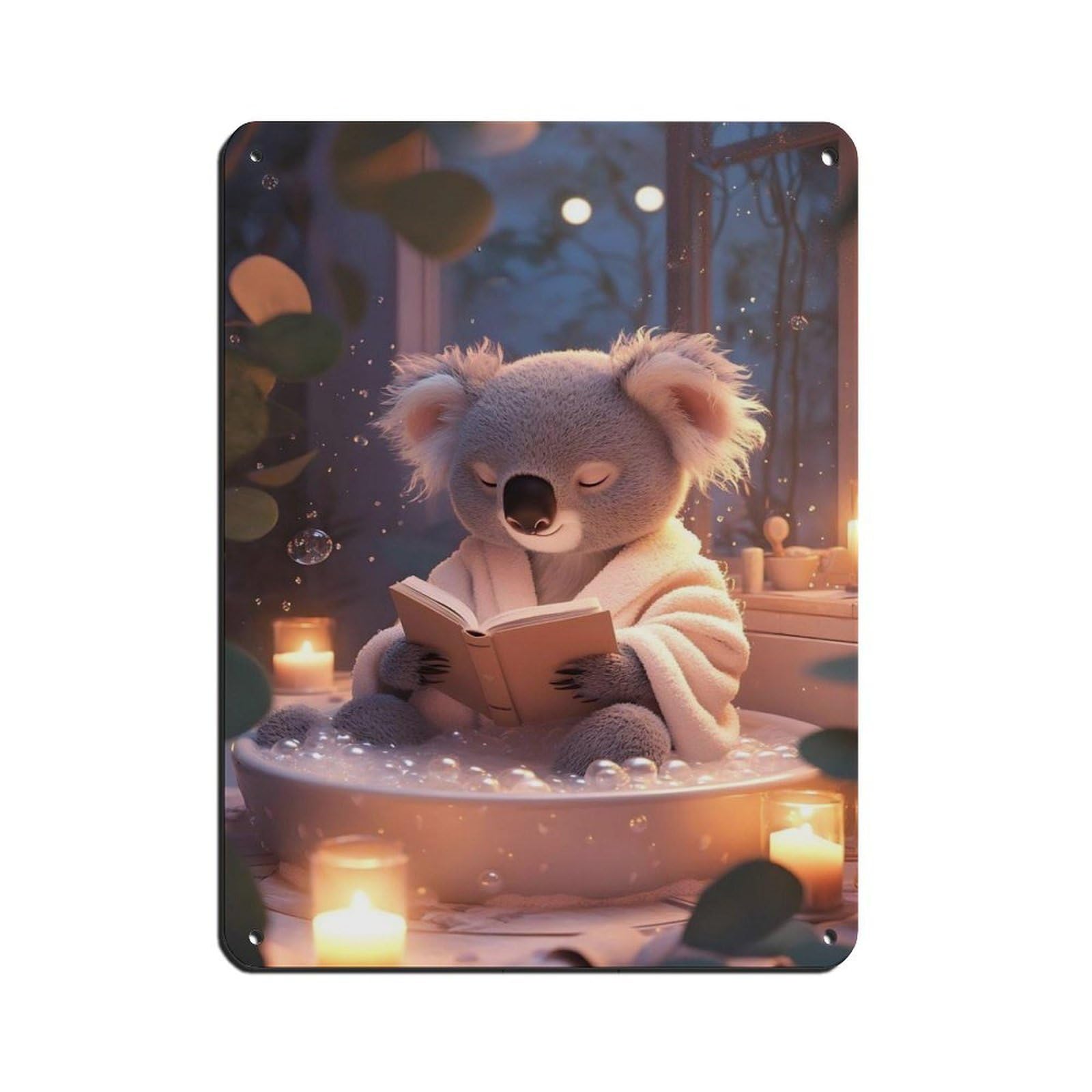 Cute Koala, Relaxing Koala Tin Sign Vintage Metal Pub Club Cafe Bar Home Wall Art Decoration Poster Retro 12x16inch(30x40cm)
