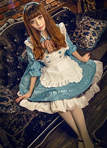 Amazon ノーブランド品 メイド服 ロリィタ服 仮装 女性用 大人用 レディース ハロウィン ワンピース コスプレ衣装 ハロウィン パーティー カーニバル 宴会 クリスマス アクション コスチューム Sunny Corner M ブルー コスプレ 仮装 通販