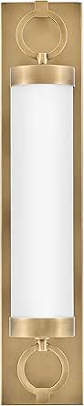 Hinkley Baylor Medium Integrated LED Bath Vanity Light Fixutre, Lisa McDennon Collection, Etched Opal Glass, Mount Vertical/Horizontal, Heritage Brass Finish