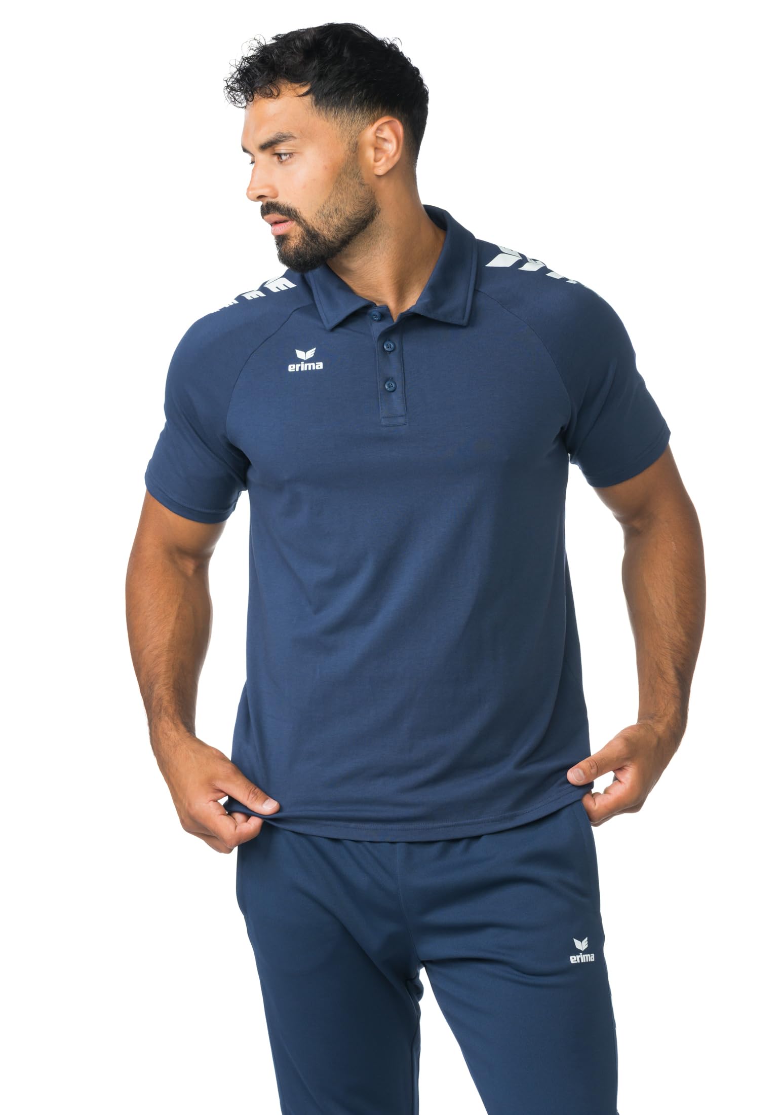 Erima Unisex Cmpt Wings Polo Shirt (2112557) new Navy/White, XXS