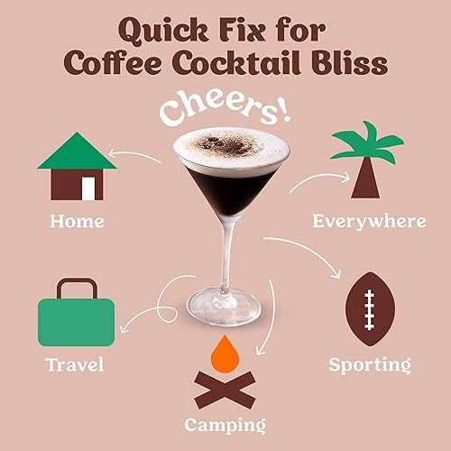 Miniatura 6 de Craftmix - Mezcla para preparar espresso martini, para 12 cócteles, café real, vegana, baja en carbohidratos, calorías y azúcar, sin OMG, lácteos ni