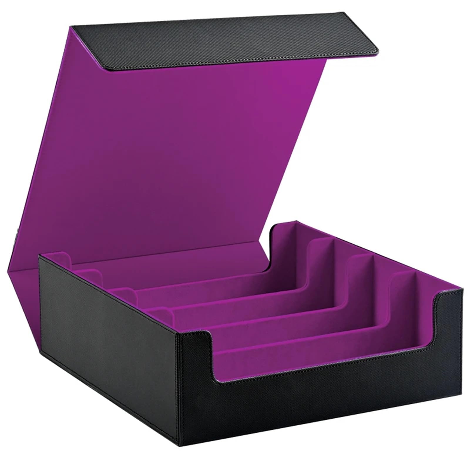 Deck Box Caja de almacenamiento for tarjetas coleccionables, contiene, caja cuero magnética, se adapta a Magic(Black Lemon Green)