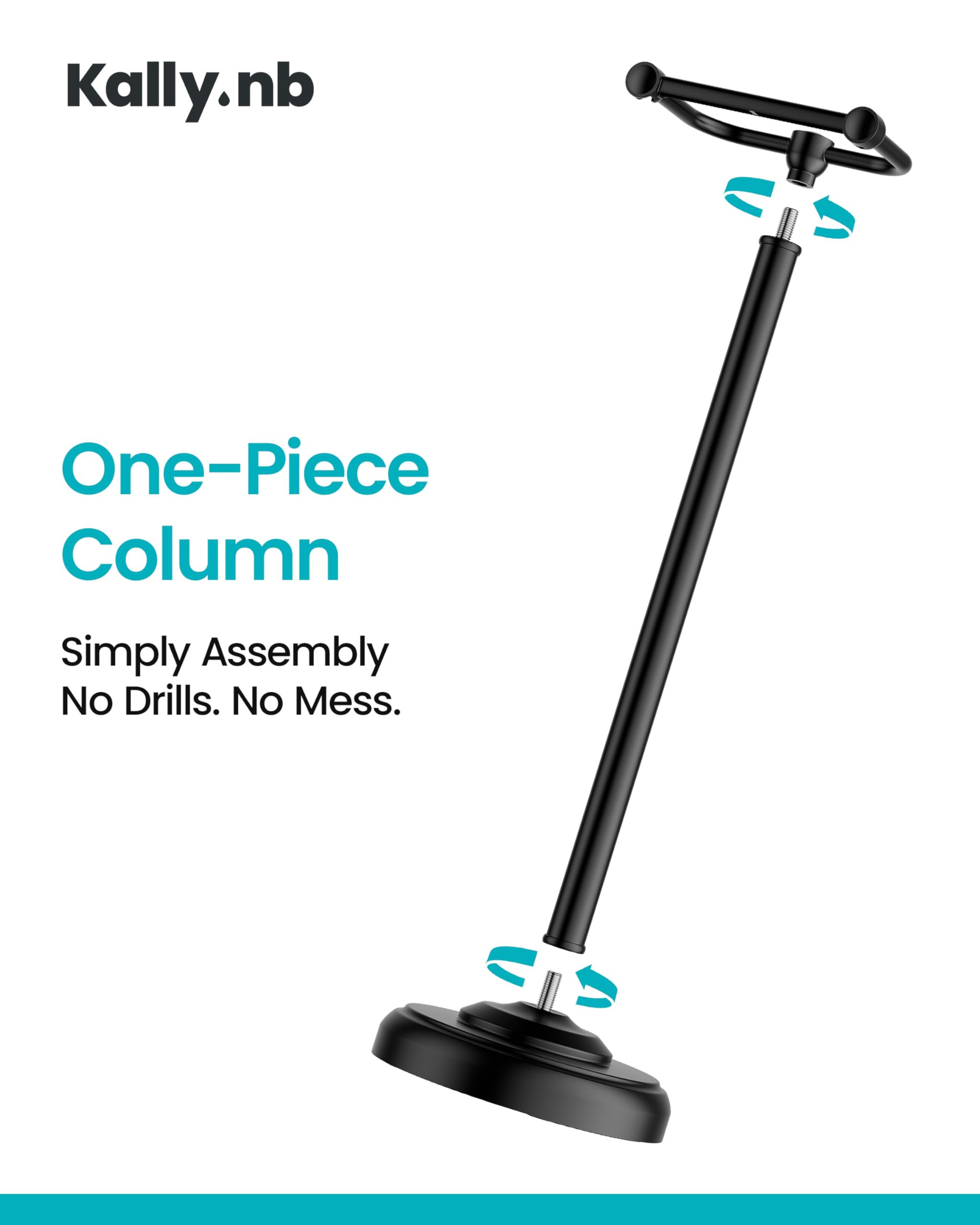 Matte Black Toilet Paper Holder Stand Freestanding, Weighted Base, 22 in — Amazon image 7
