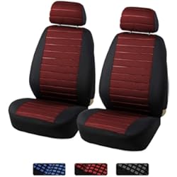 Cubreasiento TOYOUN Fundas Asientos Coche Universal Delantero Funda de Asiento para Coche Airbag Compatibles Juego de Protector Asiento Delantero Coche de 2 plazas Fundas para Asiento de Accesorios Automóvil, Rojo