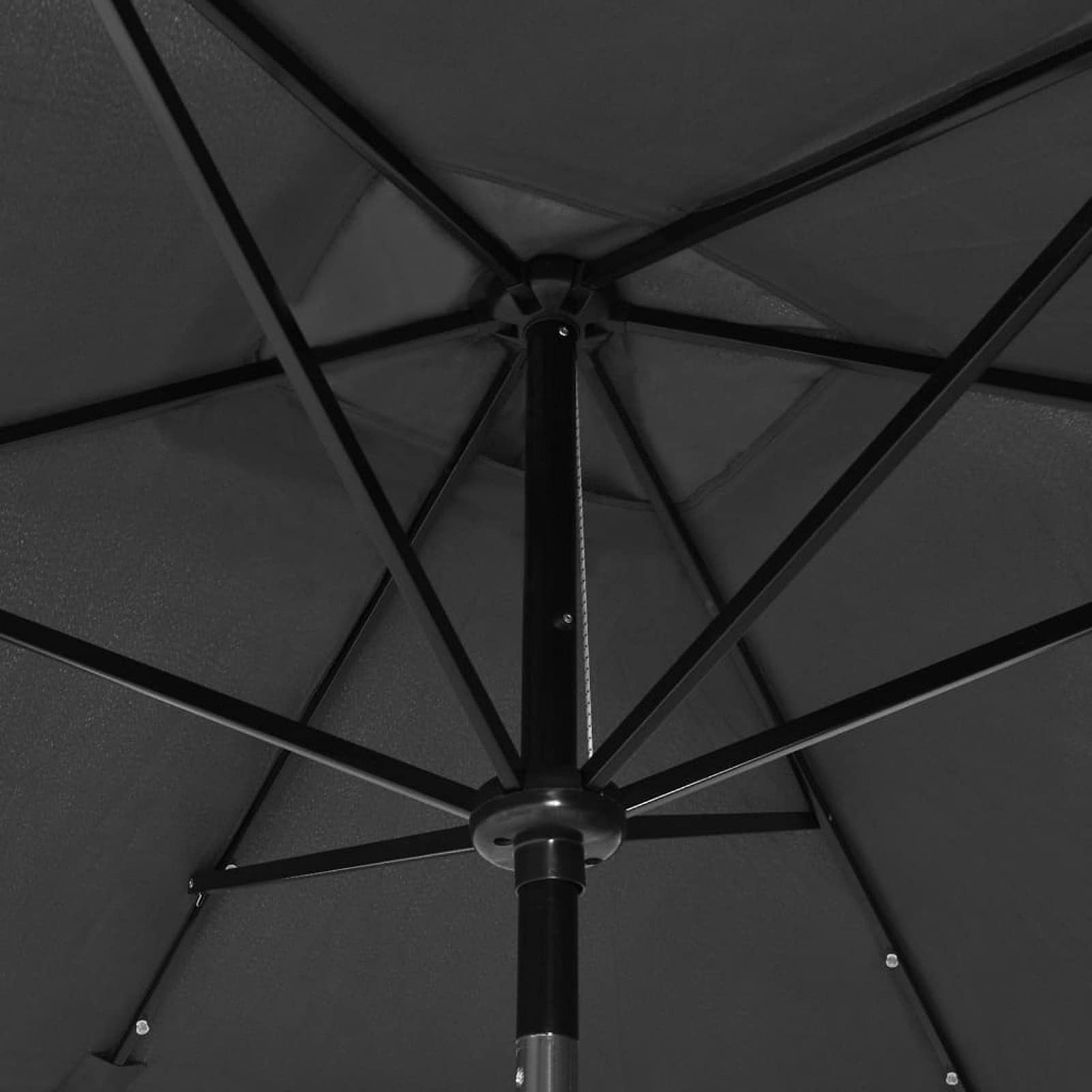 Homgoday Sombrilla de jardín con LED y Palo de Acero Antracita 2x3 m Sombrilla de Jardín,Protección UV Sombrilla Jardín Grande Orientable Jardín Parasol Balcón