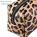 FITINI 2 Pcs Leopard Makeup Bag Travel Cosmetic Case Portable Multifunction Toiletry Bags Organizer Brushes Storage Bags with Gold Zipper for Women Clutch Purse