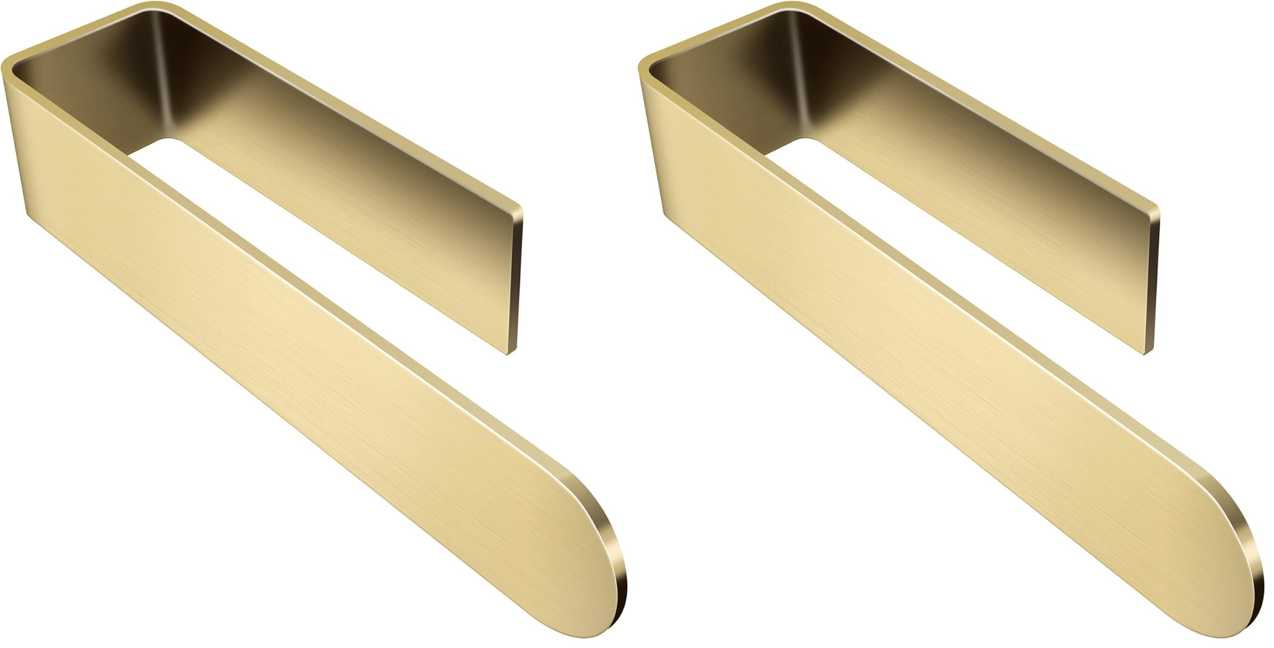 Taozun Towel Holder Gold Hand Towel Rack Adhesive Towel Bar Stick on Towel Ring for Bathroom Wall Kitchen RV, Stainless Steel Brushed Brass Finish (Pack of 2)