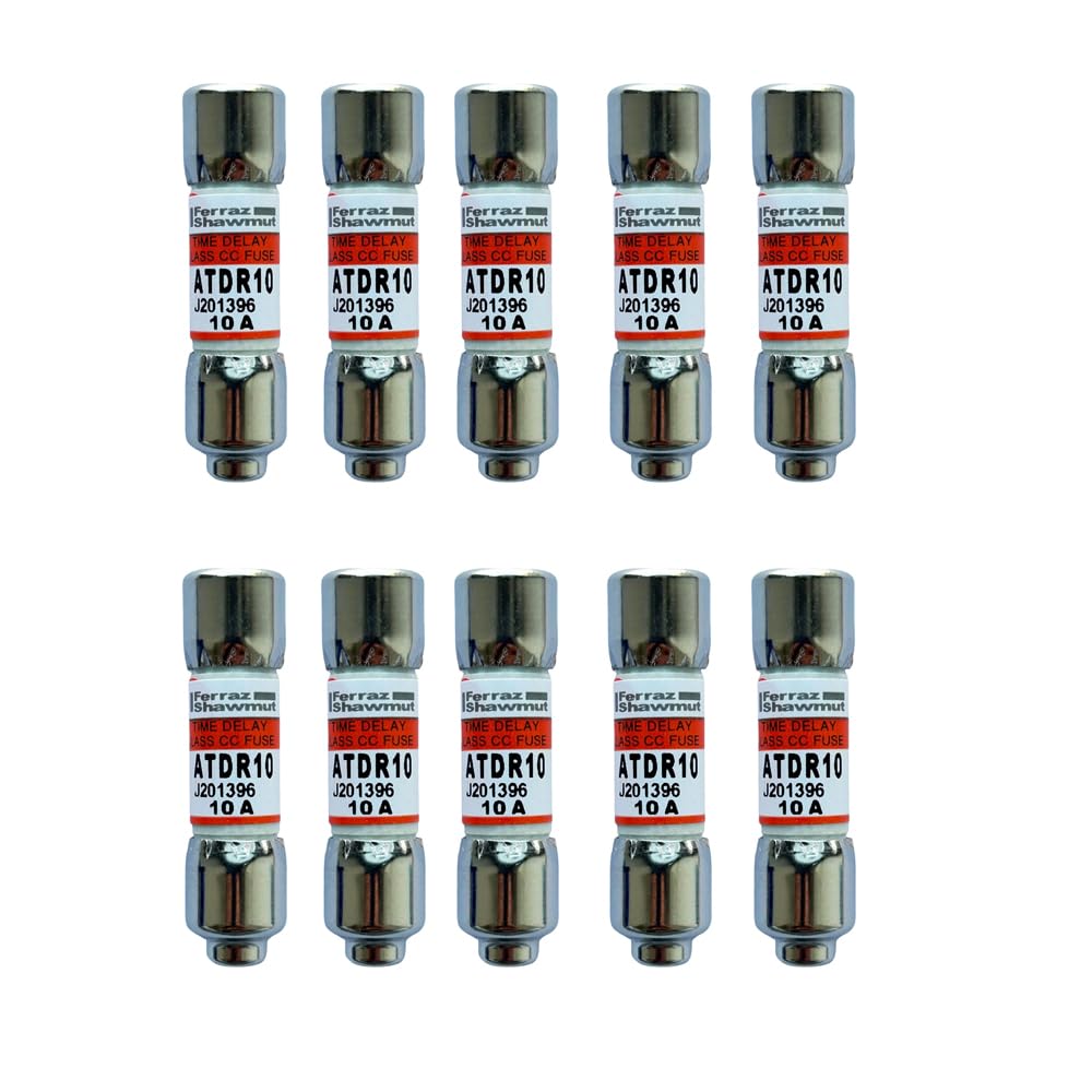 10-Pack New ATDR10 ATDR-10 ATDR-10A 600Vac Slow Blow Class CC Cartridge Fuse,ATDR10 Time-Delay Fuse