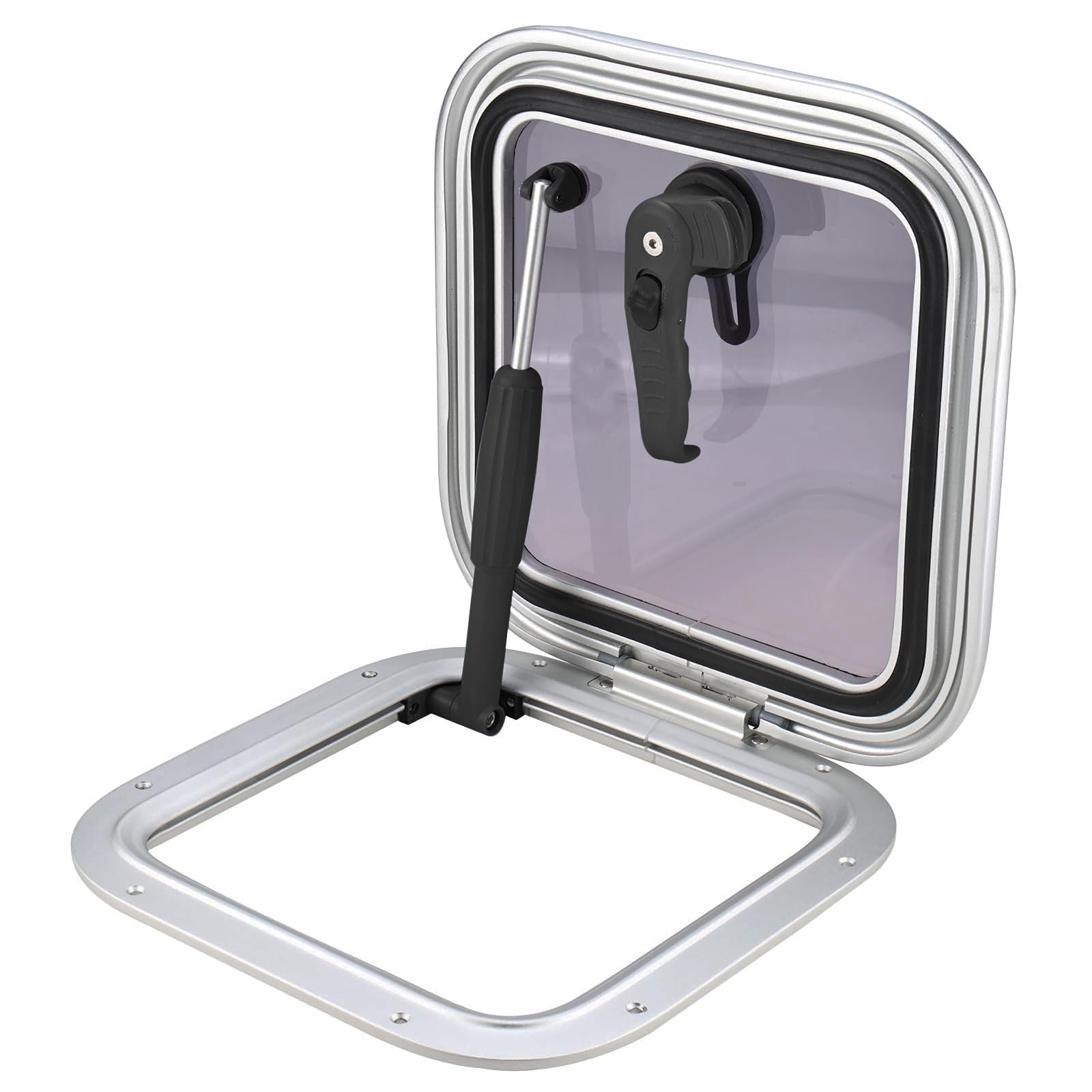 YaeMarine Portello quadrato in alluminio anodizzato per barca e coperchio Marine Hatch Oblò Portlight Finestra per barca/Yacht/RV