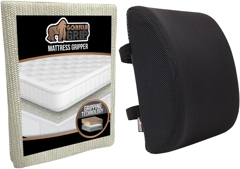 Gorilla Grip Mattress Gripper and Lumbar Pillow, Mattress