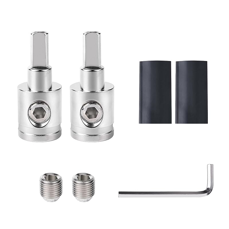 Kit de redutores de fio para áudio automotivo Tottist 0 para 4 Gauge, conectores de alimentação, 2 peças