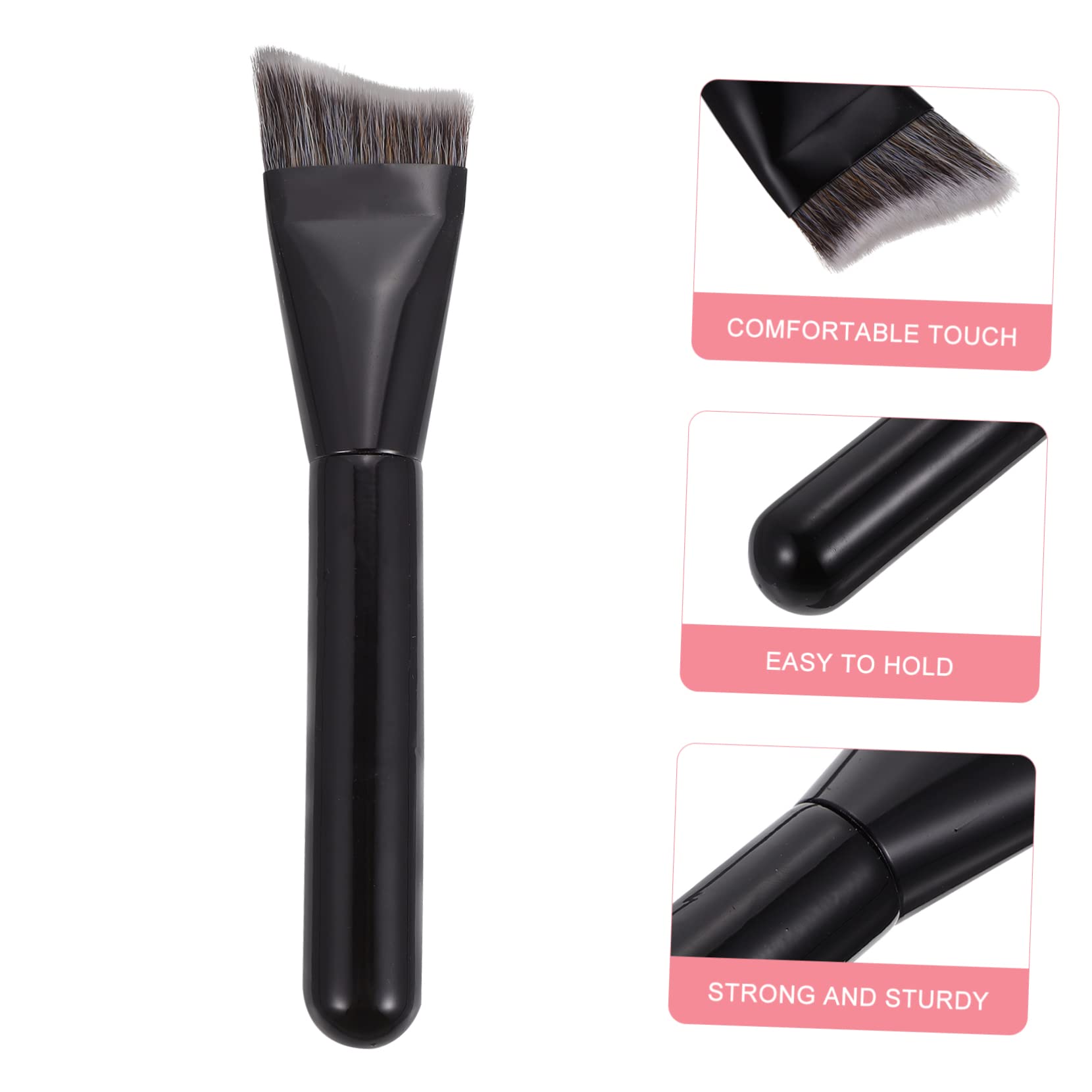 Healeved 4pezzi Shaped Contouring Brush Per Makeup Pennello Fondotinta Legno Nero Per Contouring e Trucco Professionale Strumento Essenziale Per Bellezza e Saloni