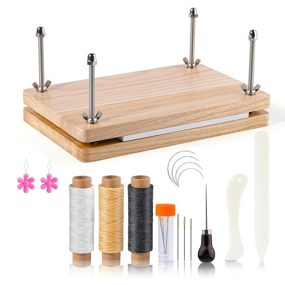 Prensa de Libros, Kits de Encuadernación de Libros, Kit de Encuadernación de Libros para Principiantes, Herramienta de Carpeta de Huesos para Bricolaje 7,9x11,6 Pulgadas