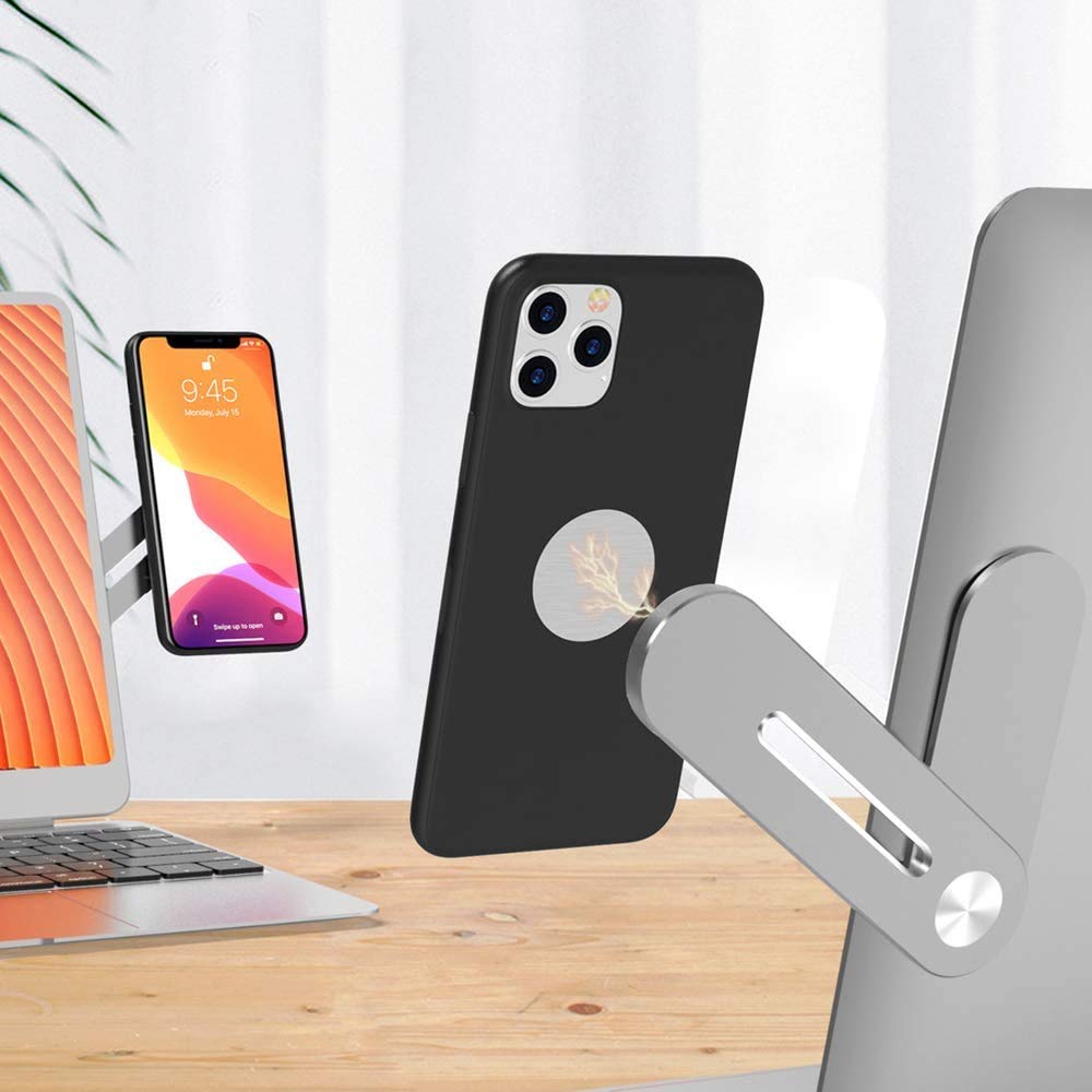 2-in-1 Mobile Phone Expansion Stand,Adjustable Aluminum Multi Screen Support,Magnetic Foldable,automatic Adsorption,for Laptop & Monitor,2PCS