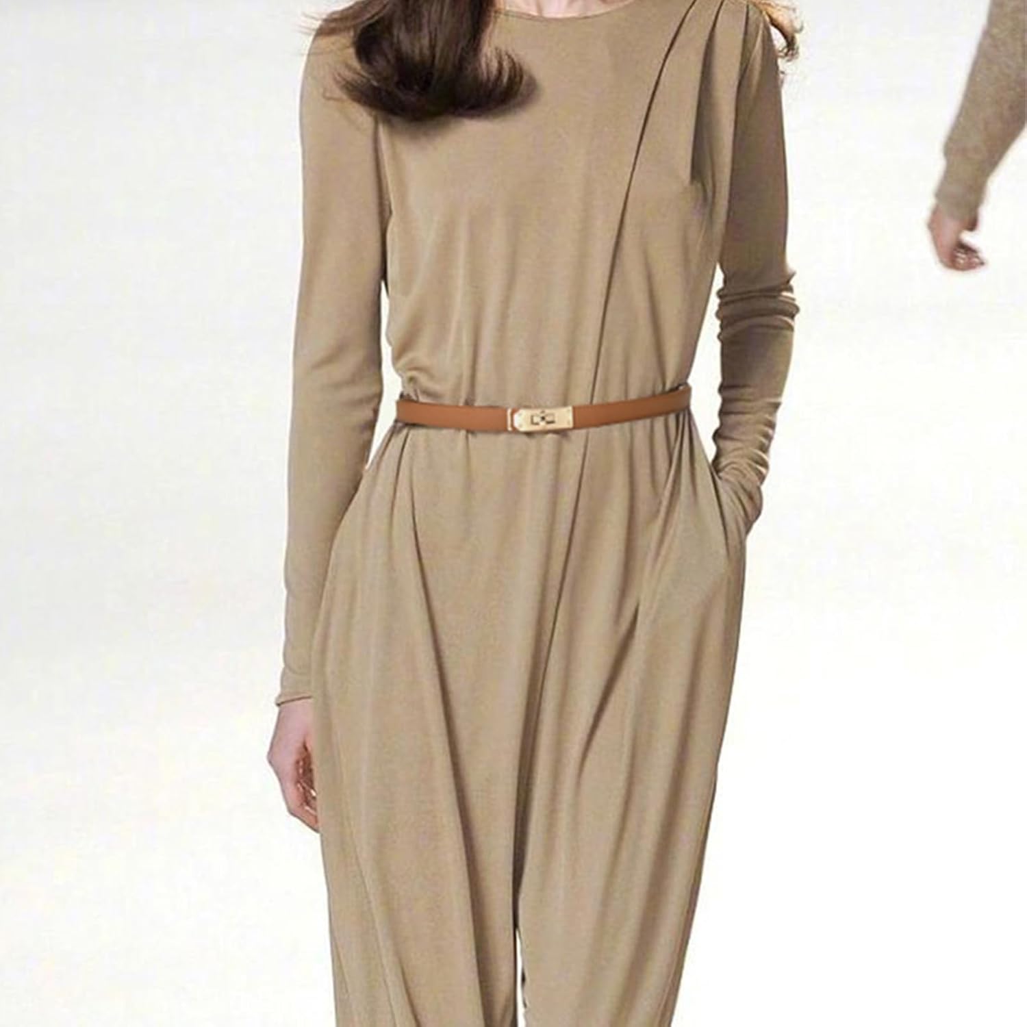 FENLDY Adjustable Thin Belts For Womens Skinny Belts For Dresses Womens Solid Color Alloy Turn Lock Belts For Jeans - Image 3