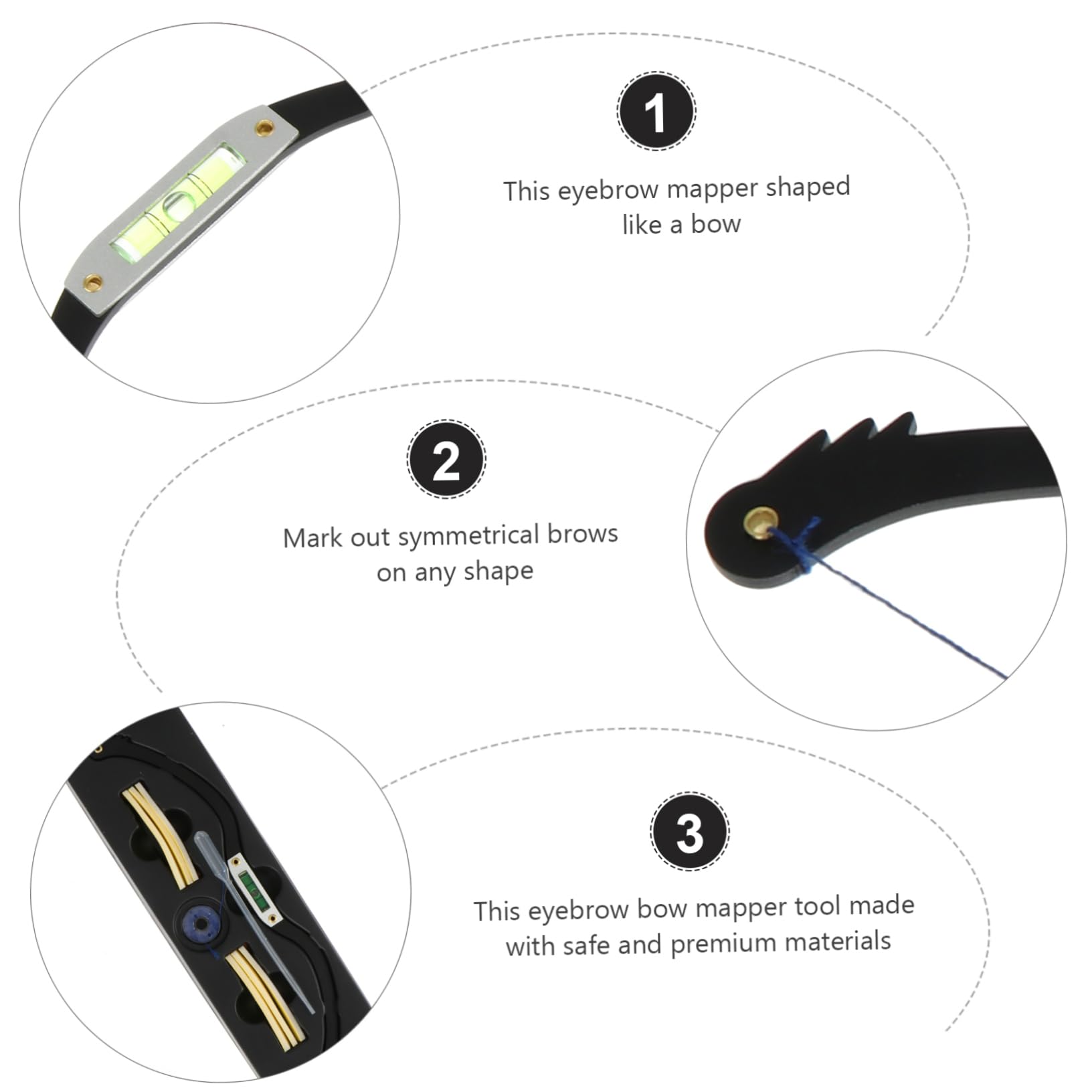 Healvian 2pezzi Kit Per Modellare Sopracciglia Con Righello Di Posizionamento e Strumento Di Misurazione Per Cosmetici e Disegno Sopraccigliare Accessorio Preciso Per Sopracciglia