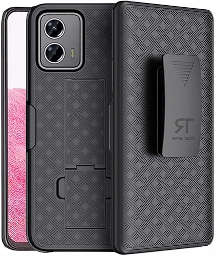 Funda para Motorola G 5G (2023) con funda de clip para cinturón, funda delgada con función atril para Moto G 5G (2023) - Negro