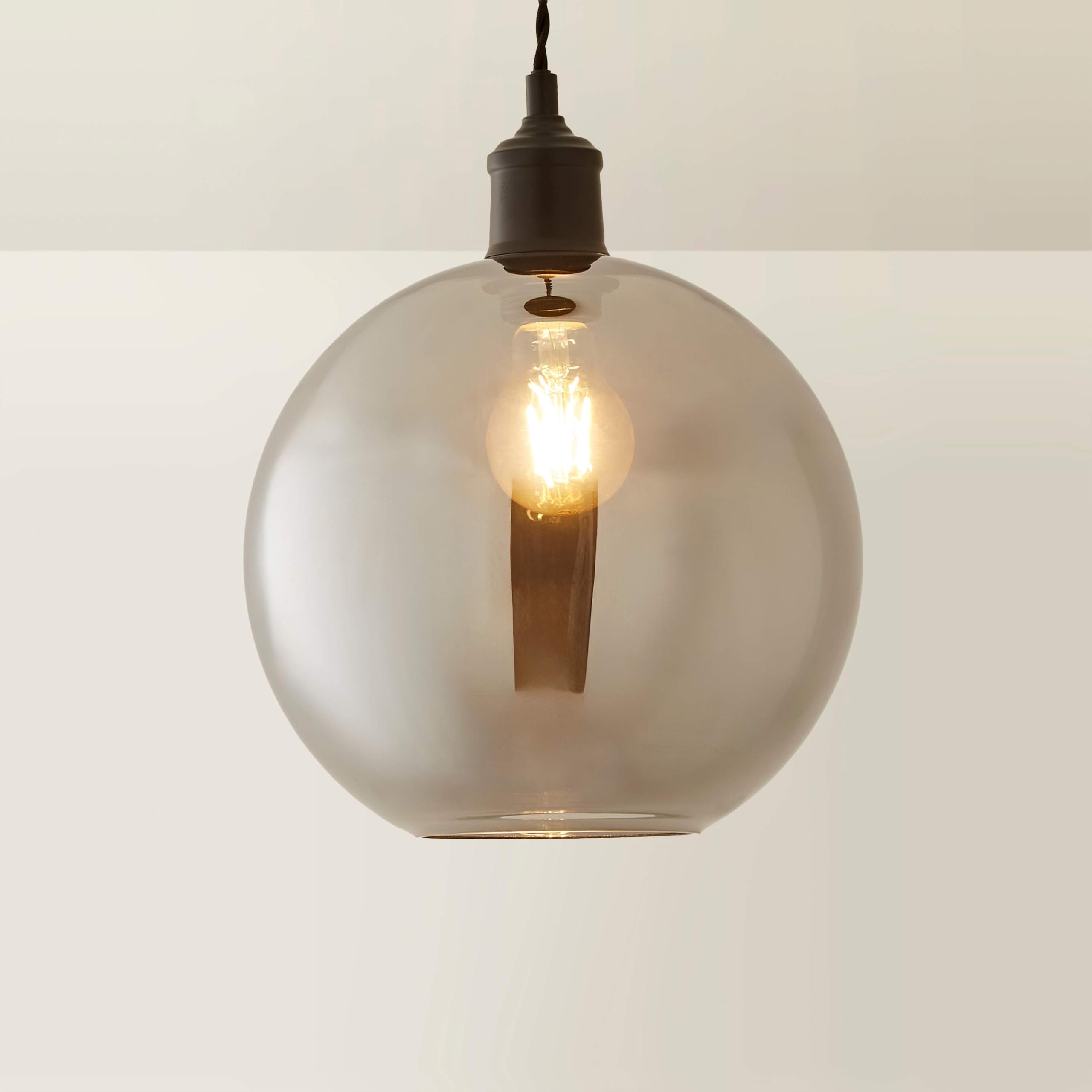Valuelights Smoked | Glass Globe Ceiling Light Shade | Lamp Shades, Home Décor & Improvement Essential | 25Cm Shade Width