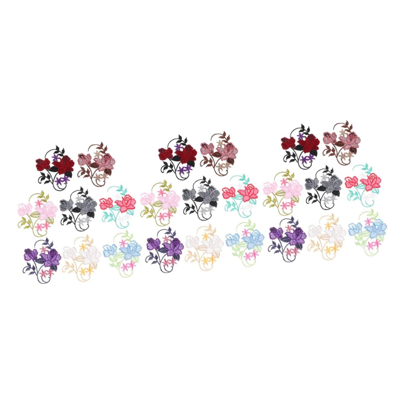 VILLCASE 3 Set Adesivi in Tessuto Ricamato Di Fiori Toppe Per Jeans Patch Per Abbigliamento Adesivi Per Borse Applicazione Patch Di Fiori Ricamati Adesivi Da Ricamo Stoffa 8 Pezzi*3