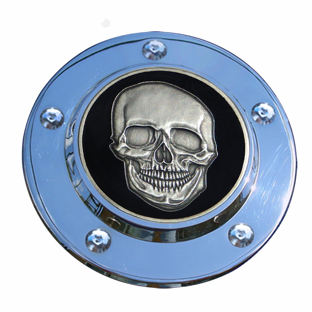Skull and Crossbones Harley Timing Cover Coin Mount Set……