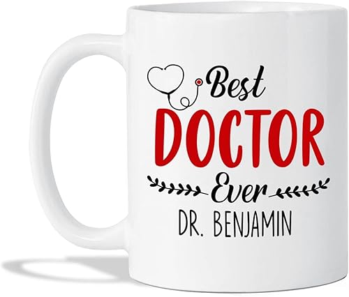 Miniatura 74 de Tazas personalizadas del mejor médico del mundo, tazas de café personalizadas con nombre, tazas de té personalizadas para médico, regalos de Taza