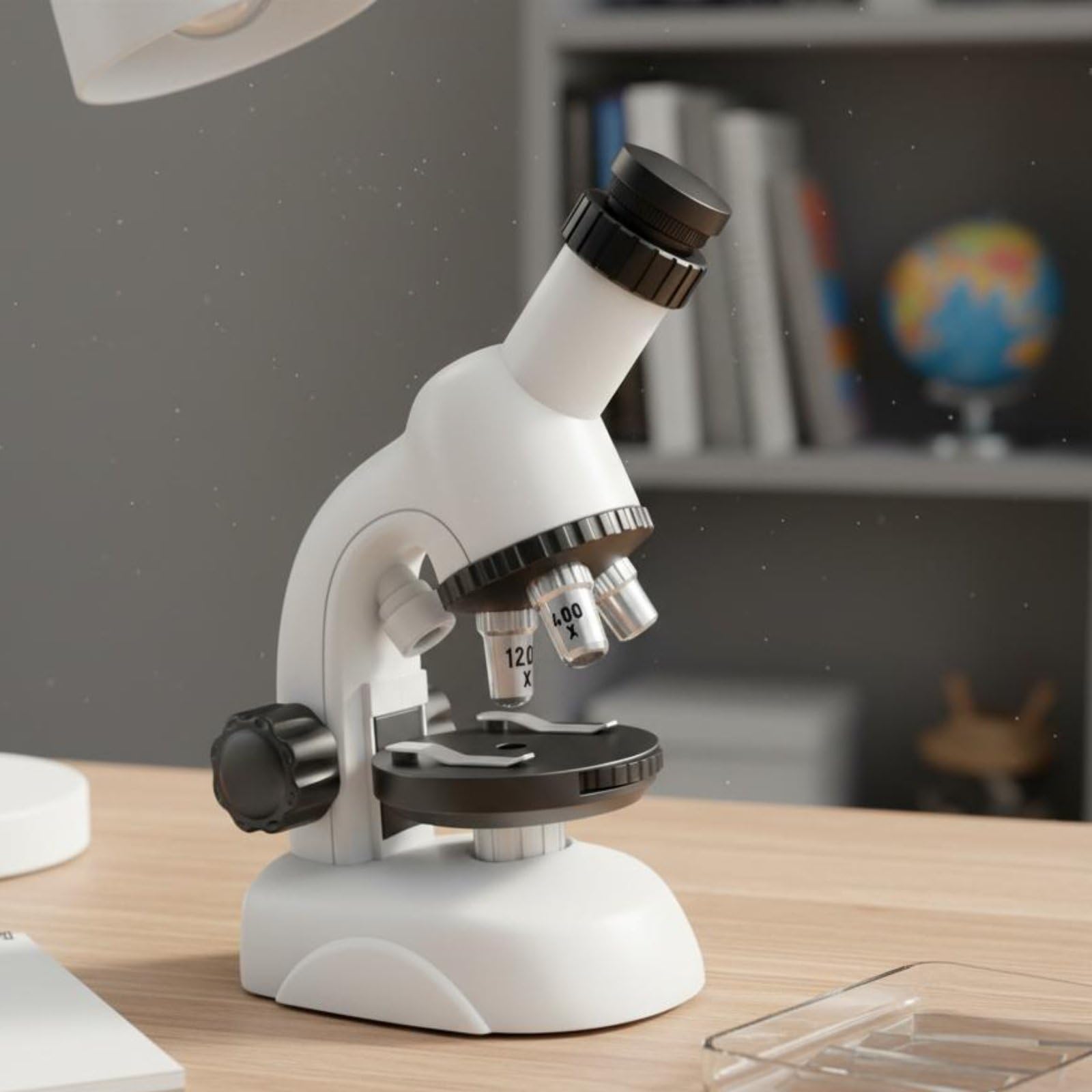 Harilla Microscopio Bambini Kit Microscopio Esperimento Scolastico Analisi Funzione Cognitive Curiosità Conoscenza Adatto per Studio Laboratorio Casa
