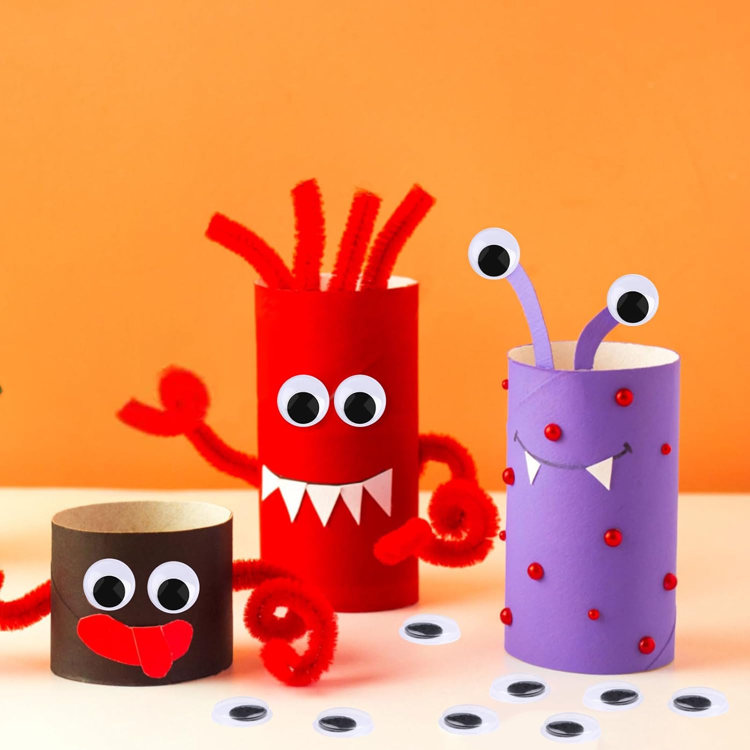 CCINEE 20mm Black Googly Wiggle Eyes 200PCS with Self-Adhesive for DIY Handmade Crafts Decorations - Image 4