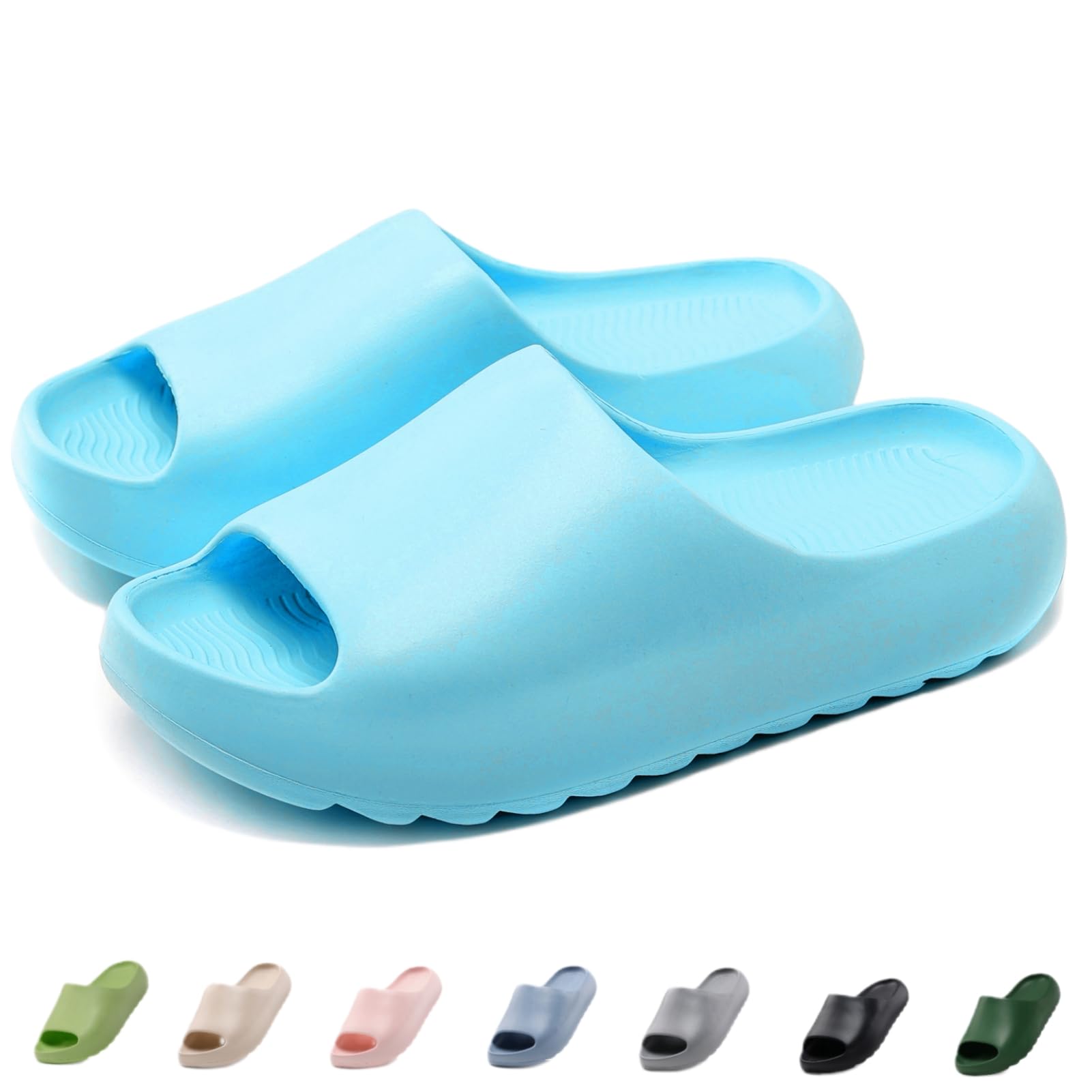 Kids Cloud Slides for Boys Girls Super Soft Comfy Beach Pool Slippers Non-Slip Waterproof Shower Sandals for Toddlers