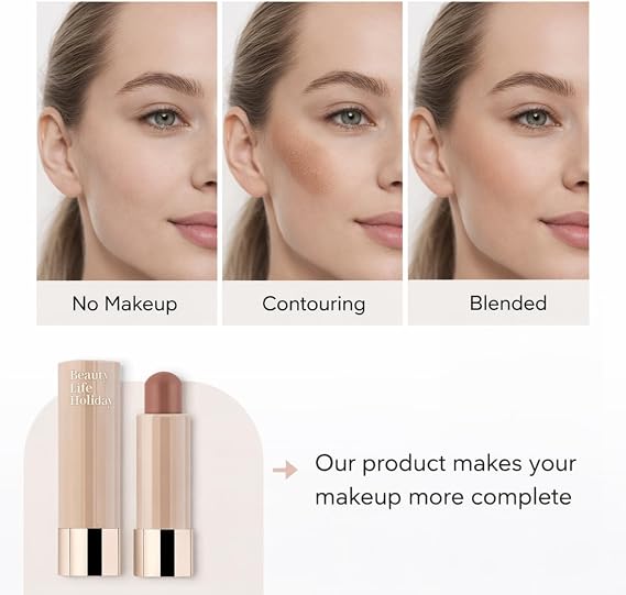Cool Toned Contour Stick,Cream Bronzer Stick for Face&Nose Contour,Grey Con/tour Cream Contour Stick,Blendable Contouring Stick,Waterproof Long Lasting Makeup Contour Pen Bronzer Stick(Neutral Grey)