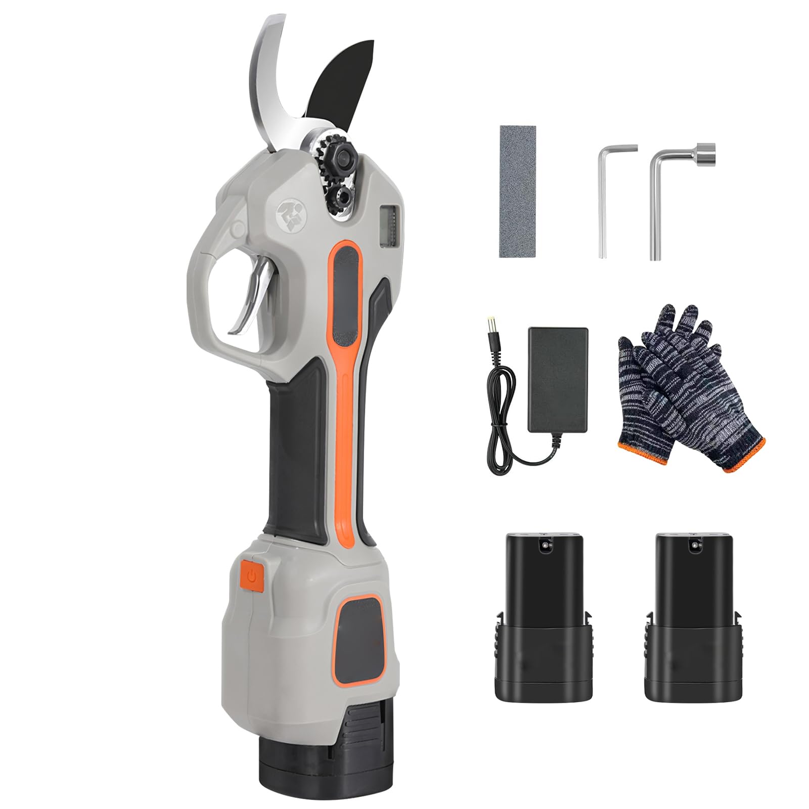 Coupe Branche Electrique (Kit Double Batterie) – Secateur Électrique Sans Fil, Secateur De Jardin Cisaille Avec Gants Et Sac À Outils – Pour Vignes Et Olivier Dans Les Vergers/Jardins