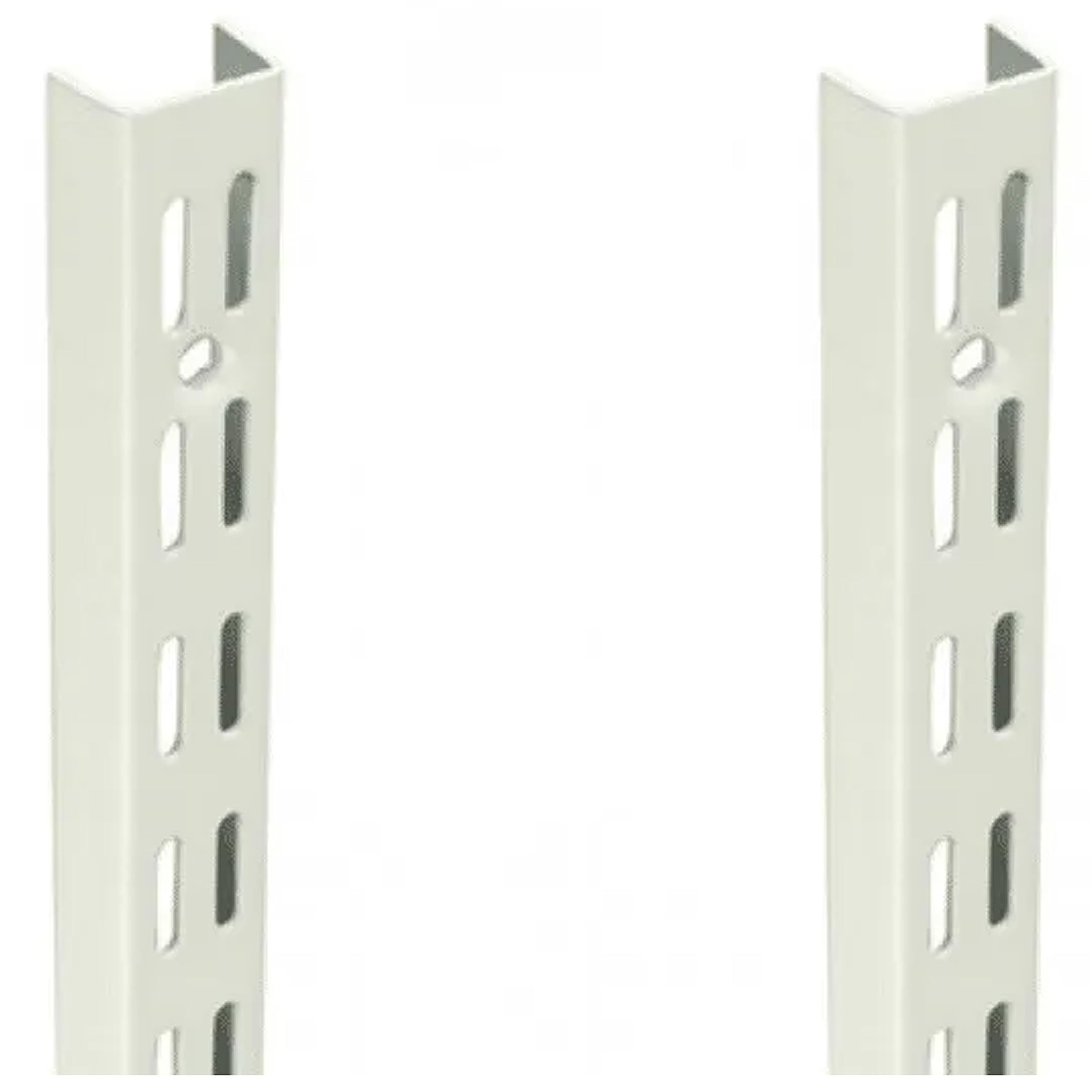 My Shopfittings Pack Of 2 x 120cm Twin Slot Shelving White Uprights, Adjustable Strong Rack WHITE, 120CM UPRIGHT PAIR