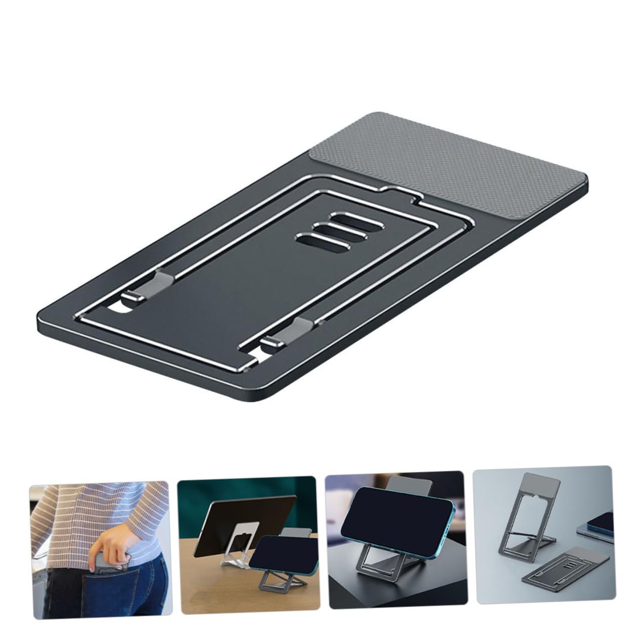 Gatuida 3pièces Support Téléphone Et Tablette Pliable Support Réglable Multi-Angles pour Visionnage De Films Études Et des Appareils Couleur Grise