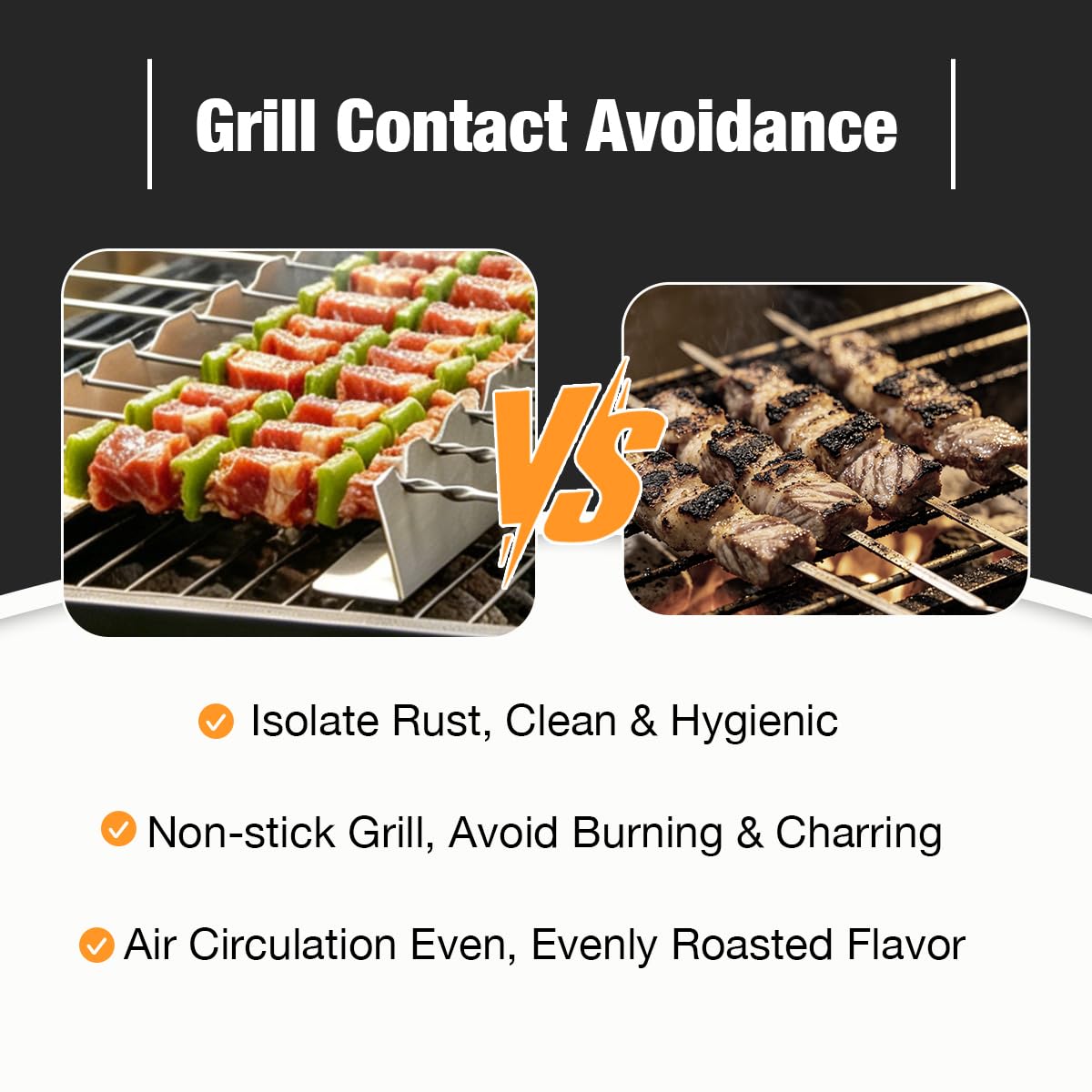 Set de 30 Brochettes Barbecue en Acier Inoxydable 40cm avec 2 Supports de Cuisson à 9 Encoches, Pique à Brochette Plate pour Grillade Jardin, Accessoire Barbecue Inox Lavable au Lave-Vaisselle