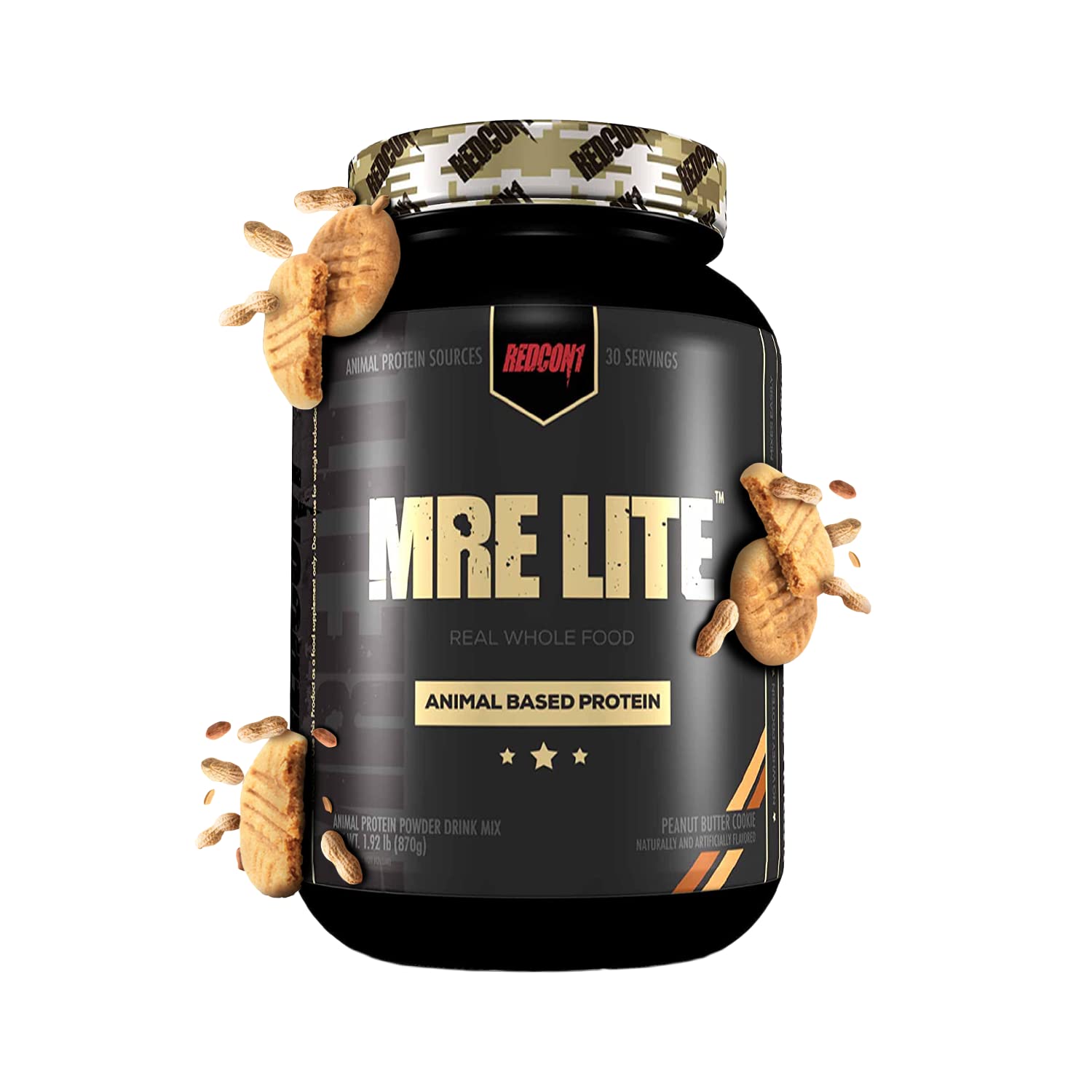 REDCON1 MRE Lite Meal Replacement Powder, Peanut Butter Cookie Animal Based Whole Food Protein
