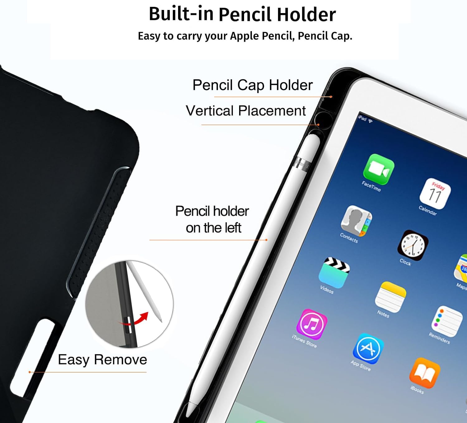 Funda con soporte para lápices, compatible con Apple iPad de 9ª, 8ª y 7ª generación de 10.2 pulgadas, funda protectora ajustable antideslizante para tableta, camuflaje de ciervo