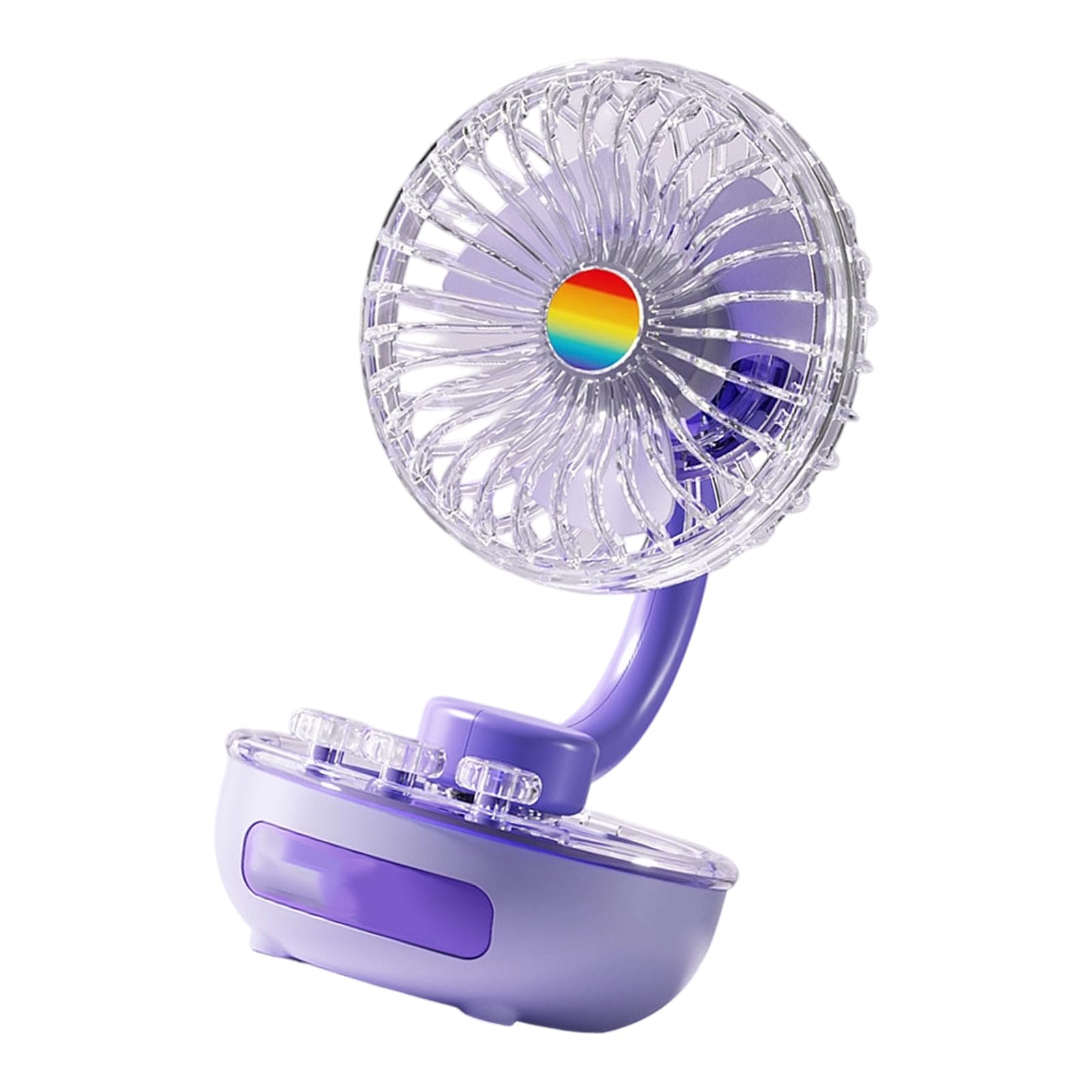 FROMCEO Powerful Rechargeable Portable Cooling Portable Desktop Fan with LED Light Low Noise for Bedroom Dorm Camping Travel Electric Fan