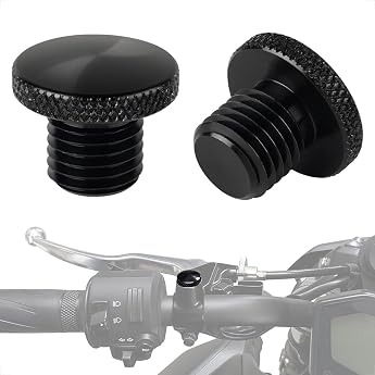 Evermotor Aluminium M8 / M10 Threaded Motorcycle Mirror Blanking Plugs Mirror Block Off Plugs One Pair