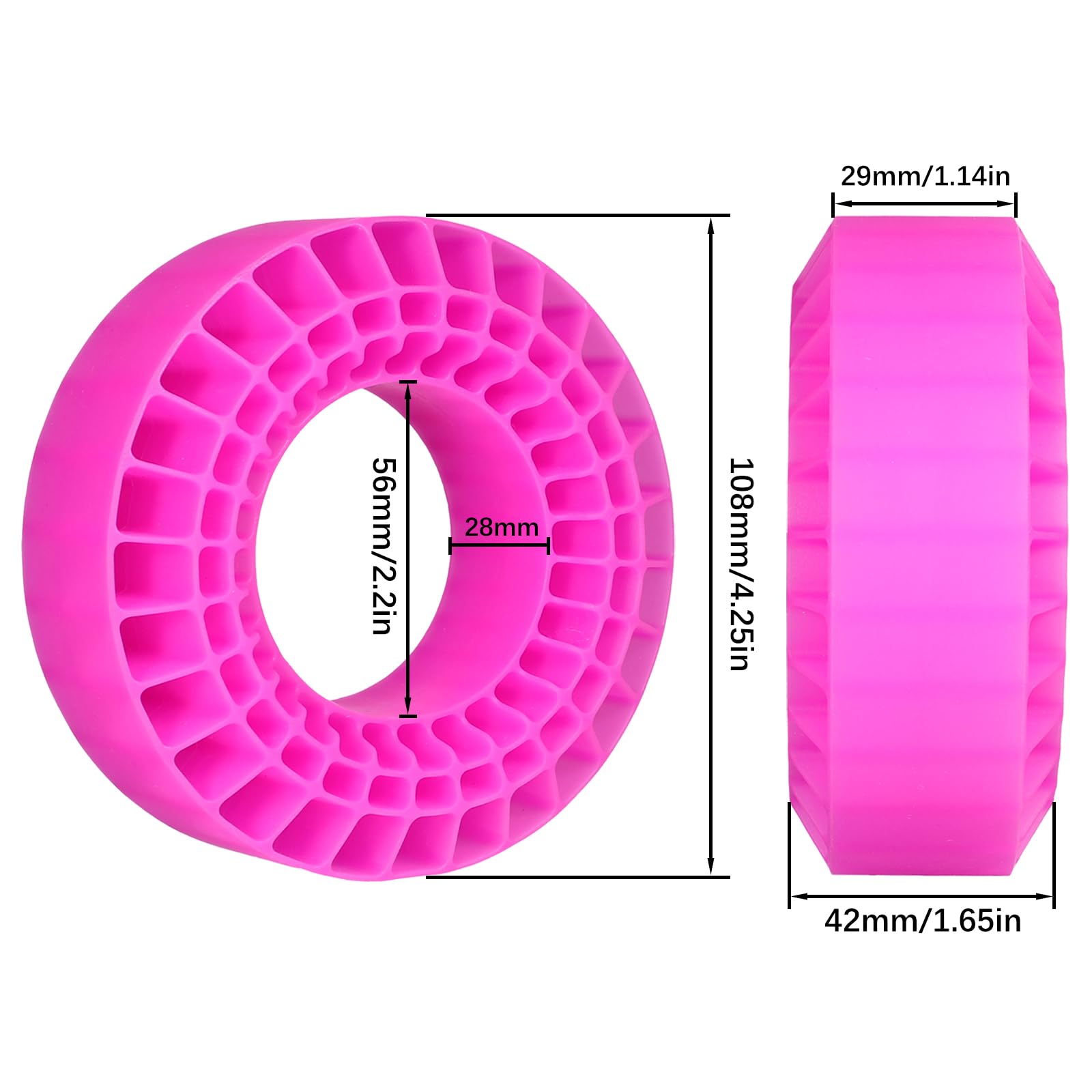 Silicone Rubber Tires Foam Inserts for 1/10 RC Crawler Fit 1.9 inch 114-120mm Wheel Tires (4pcs Purple)