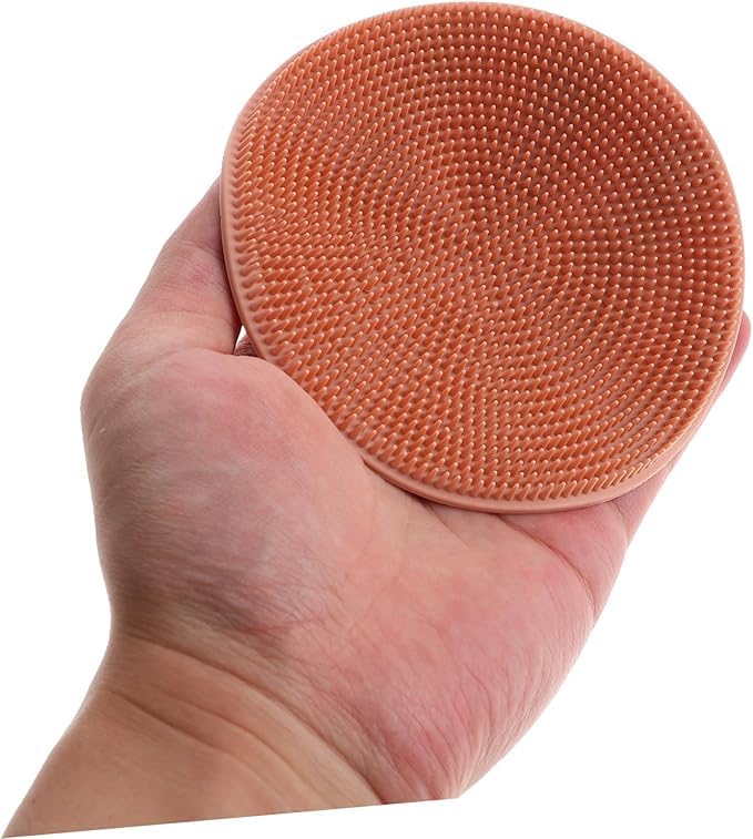 Image of Silicone Bath Body Scrubber Brush - Soft Exfoliating Shower Brush for Deep Cleaning, Gentle Skin Massage & Easy Foaming(pink)