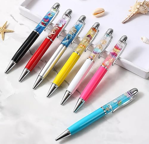 Miniatura 4 de Gullor 5 bolígrafos retráctiles, bolígrafo flotante dinámico brillante con purpurina de arena líquida, serie Ocean